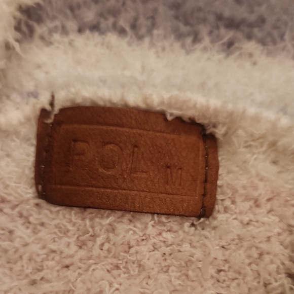 POL Cream Fuzzy Hoodie with Lavender and Blush Stripes - Picture 2 of 9